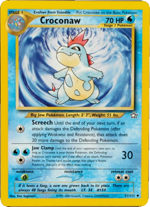 Croconaw 31/111, English, Unlimited, Non-Holo