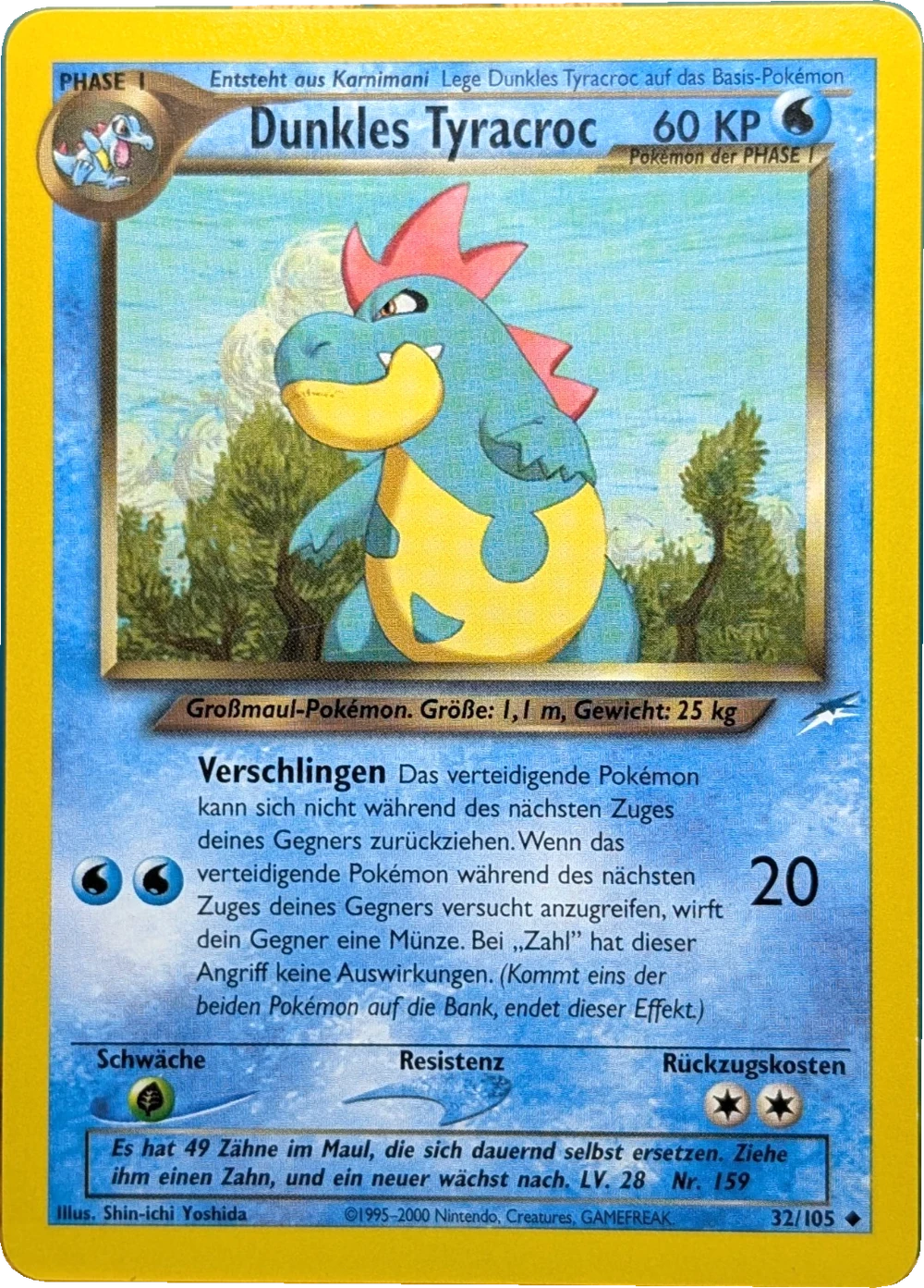 Dunkles Tyracroc 32/105, German, 1st Edition, Non-Holo