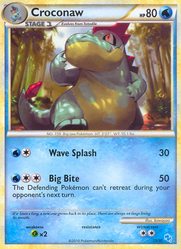 Croconaw 13/30, English, Deck printing, Non-Holo