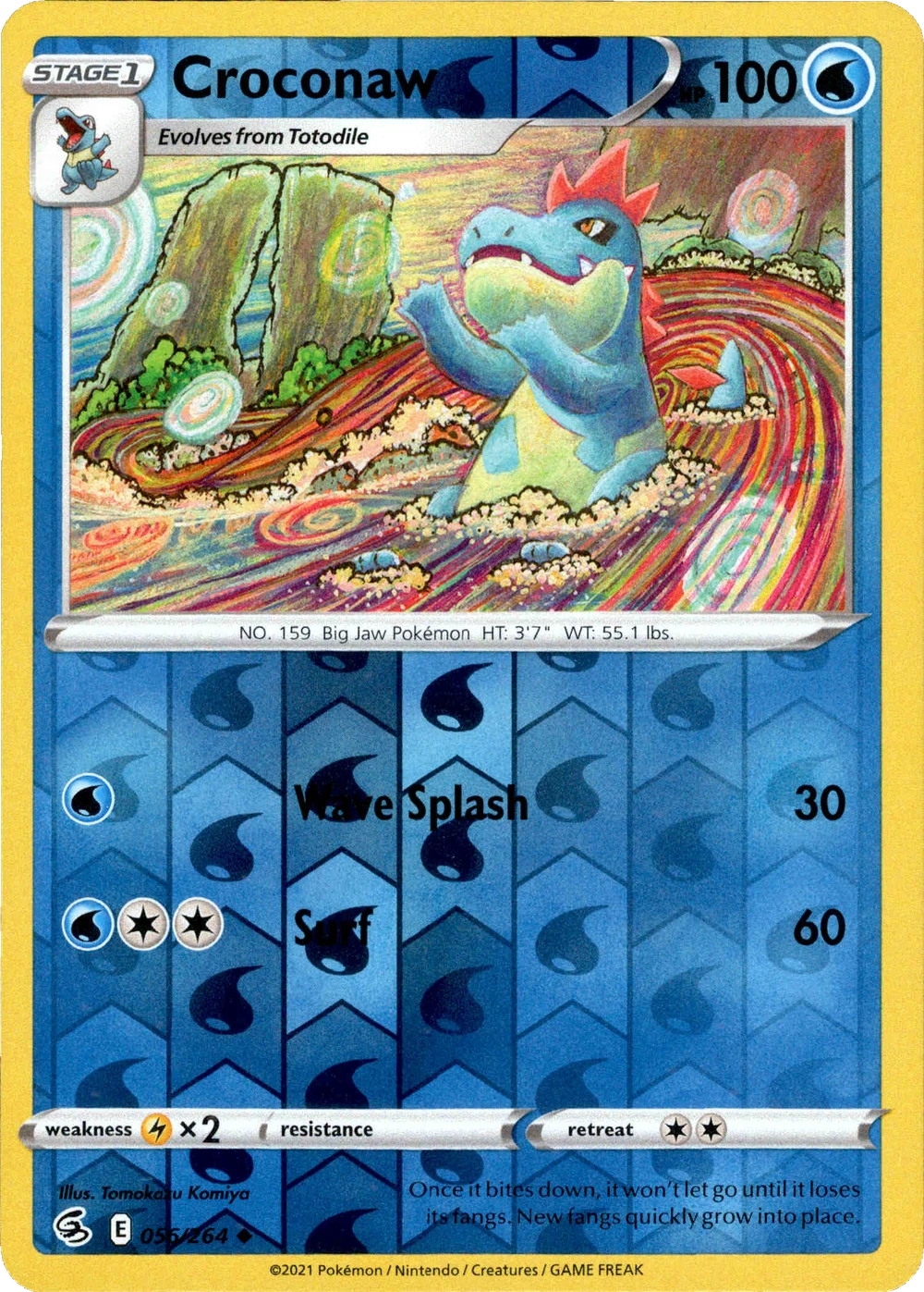 Croconaw 056/264, English, Standard, Reverse Holo