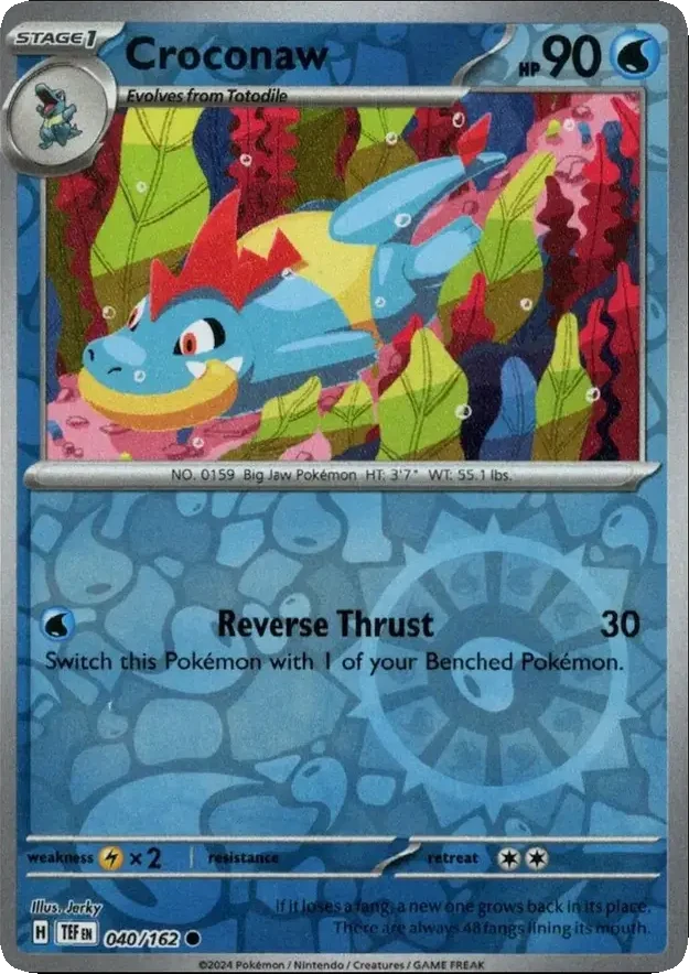 Croconaw 040/162, English, Standard, Reverse Holo