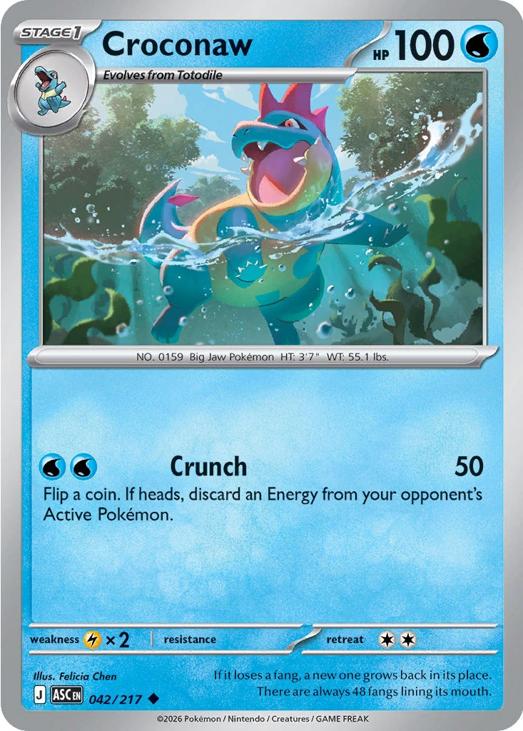 Croconaw 042/217, English, Standard, Non-Holo