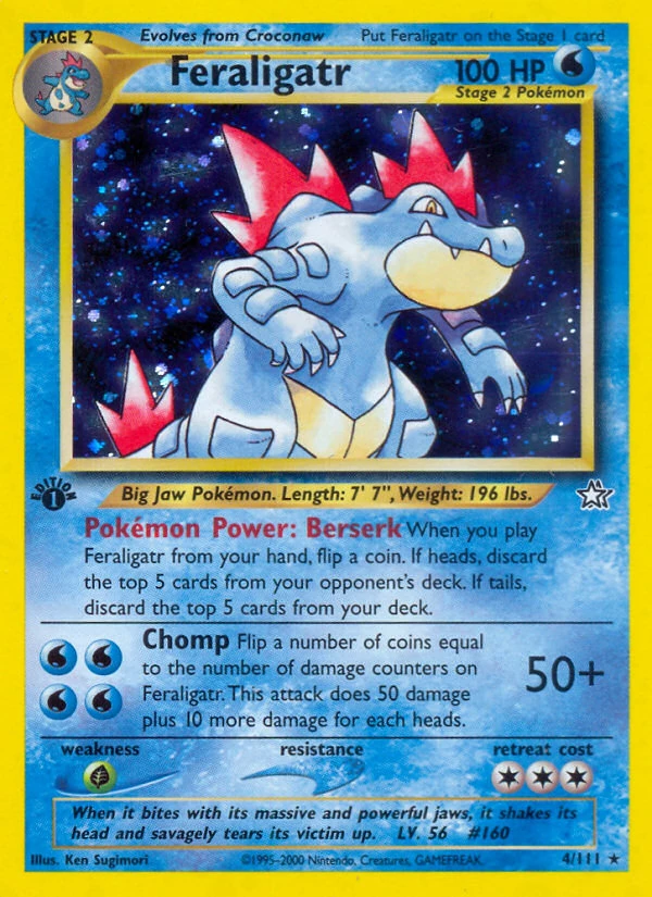 Feraligatr 4/111, English, 1st Edition, Holofoil