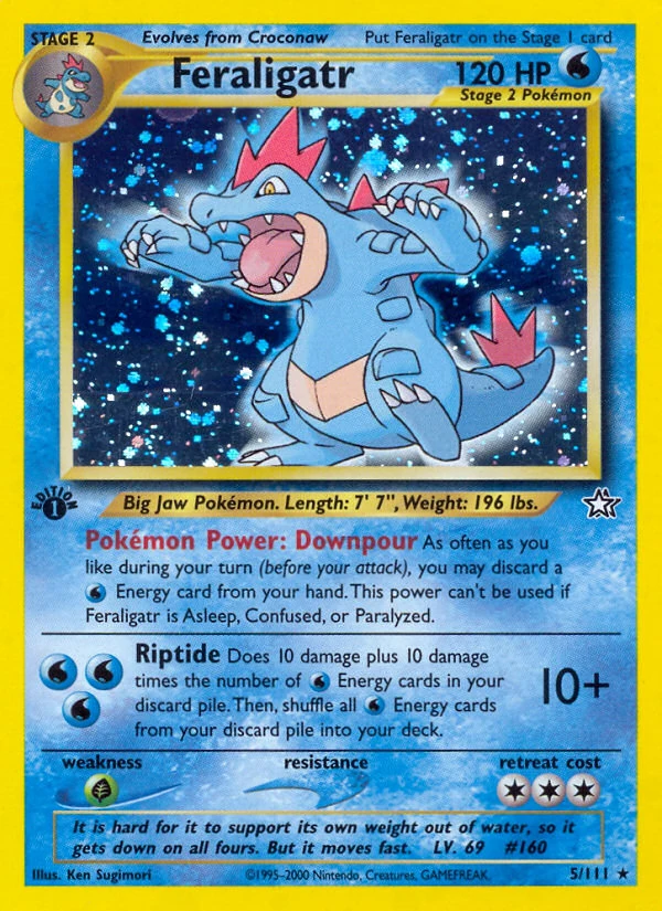 Feraligatr 5/111, English, 1st Edition, Holofoil