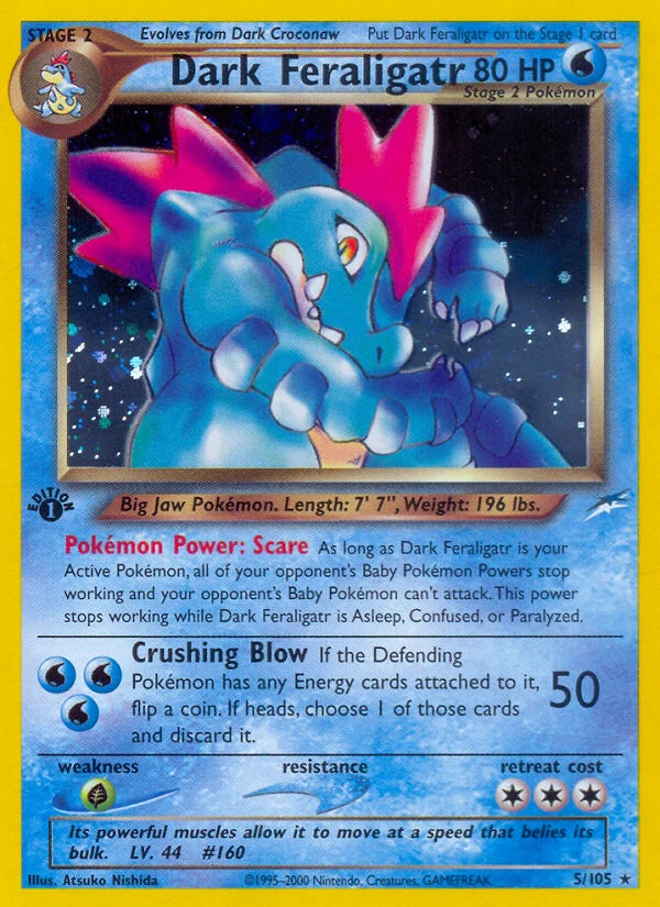 Dark Feraligatr 5/105, English, 1st Edition, Holofoil
