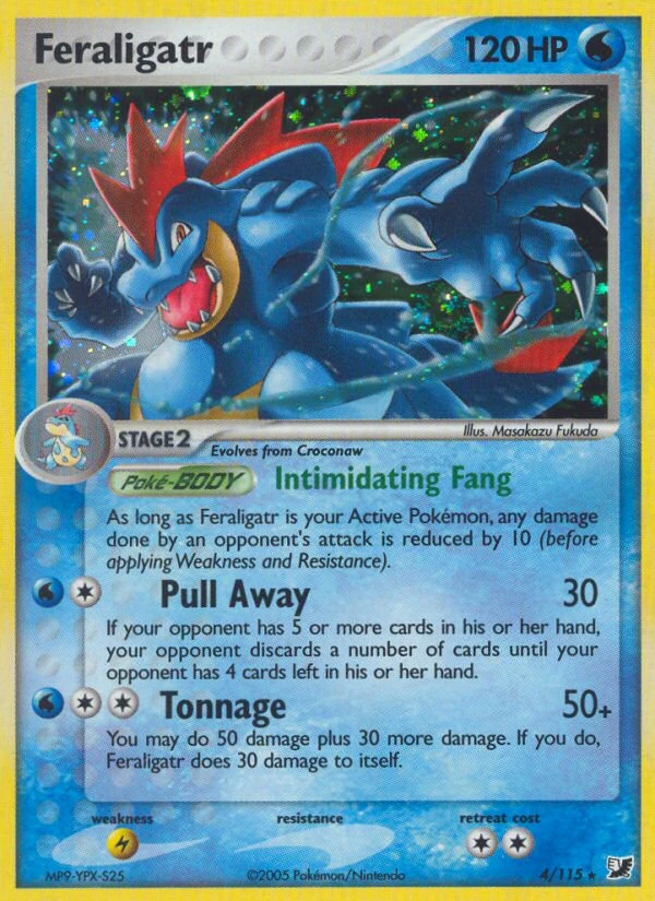Feraligatr 4/115, English, Standard set print, Holofoil