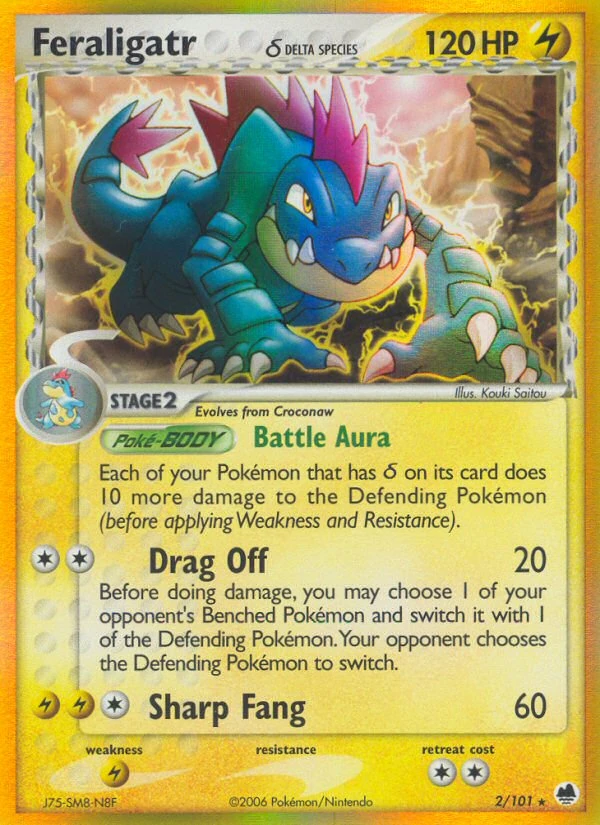 Feraligatr δ 2/101, English, Standard set print, Holofoil