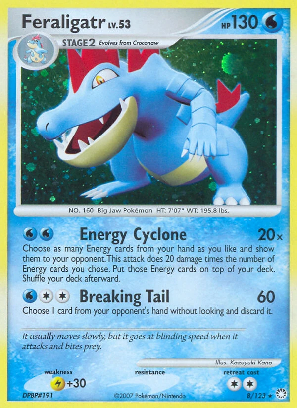 Feraligatr 8/123, English, Standard set print, Holofoil