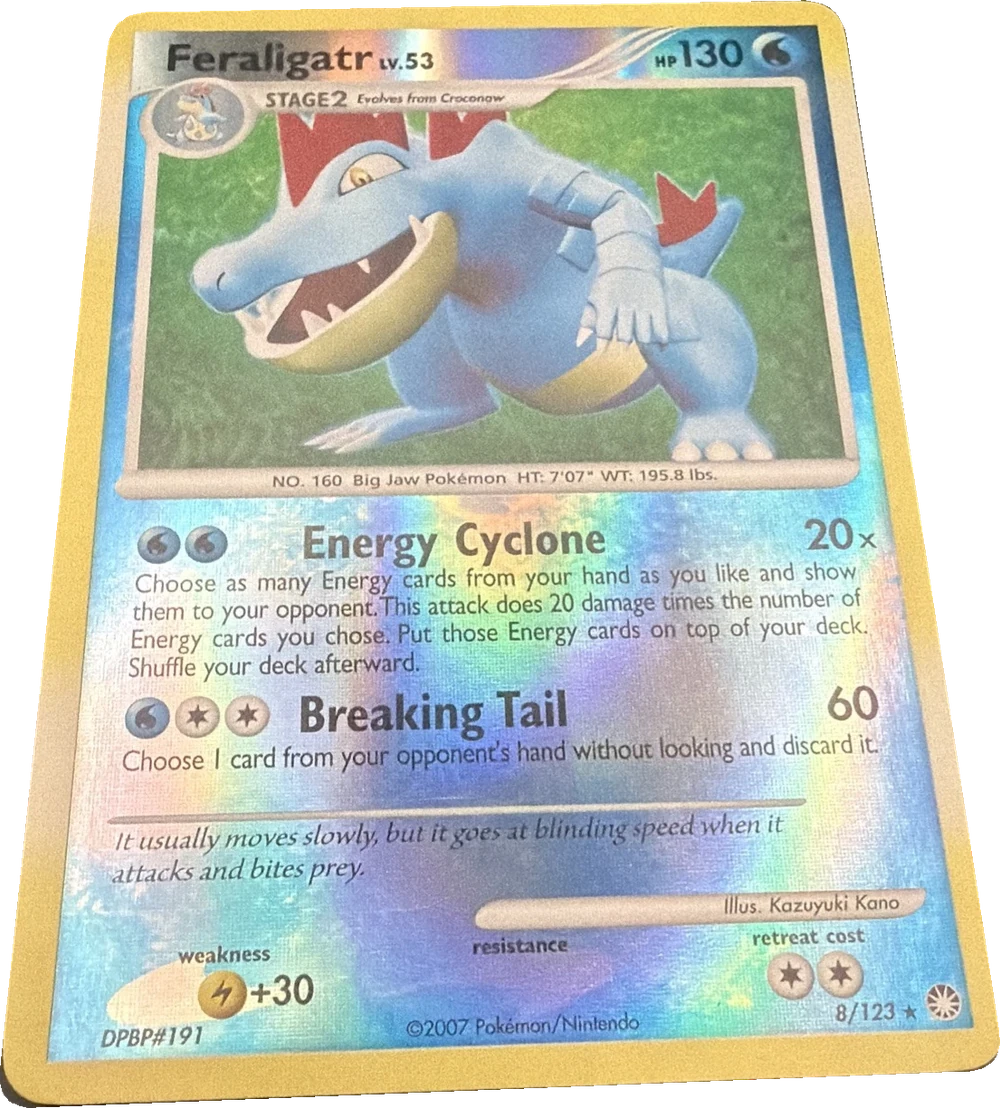 Feraligatr 8/123, English, Standard set parallel, Reverse Holofoil