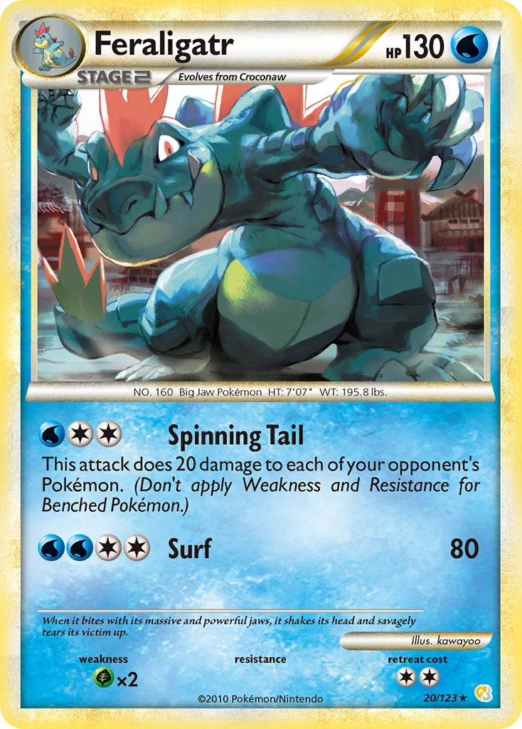Feraligatr 20/123, English, Standard set print, Non-Holo