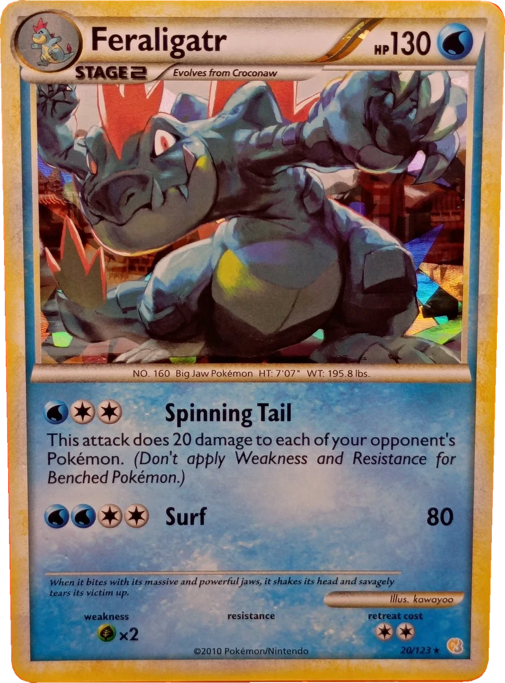 Feraligatr 20/123, English, Special product print, Cracked-Ice Holofoil