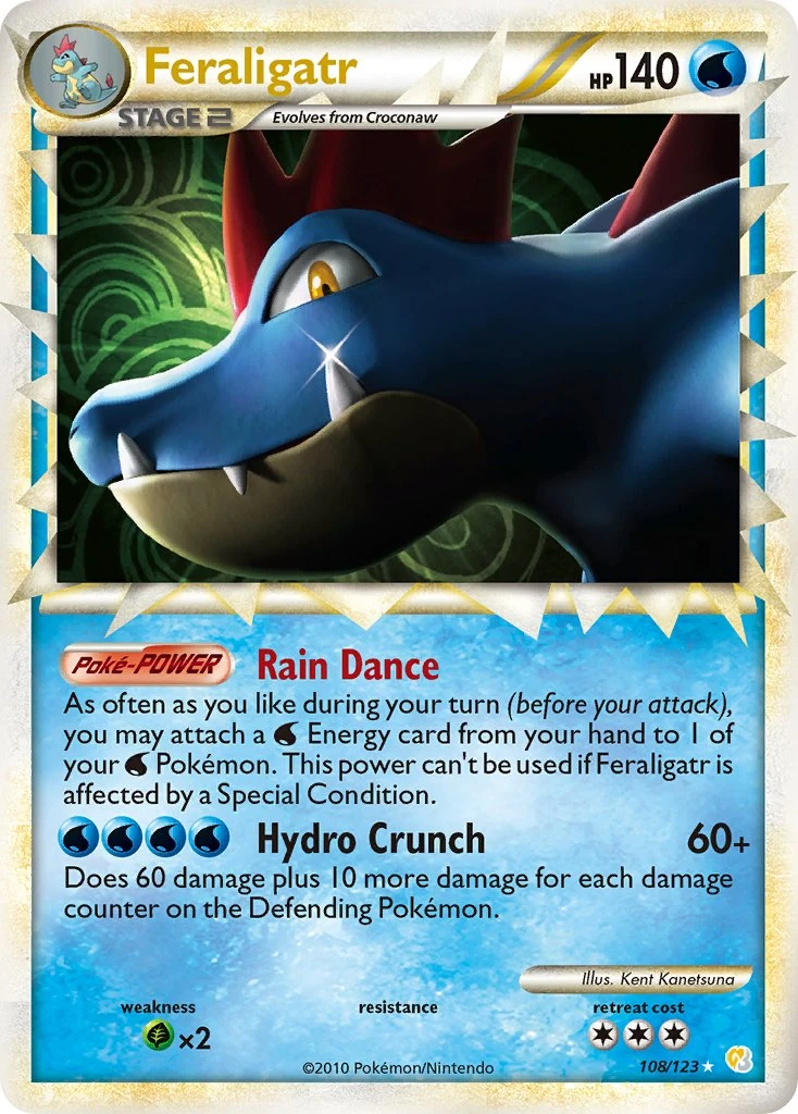 Feraligatr 108/123, English, Standard set print, Prime Holofoil