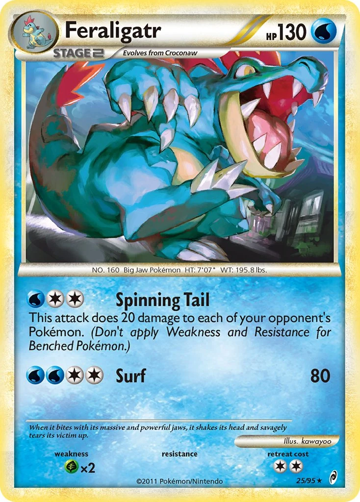 Feraligatr 25/95, English, Standard set print, Non-Holo