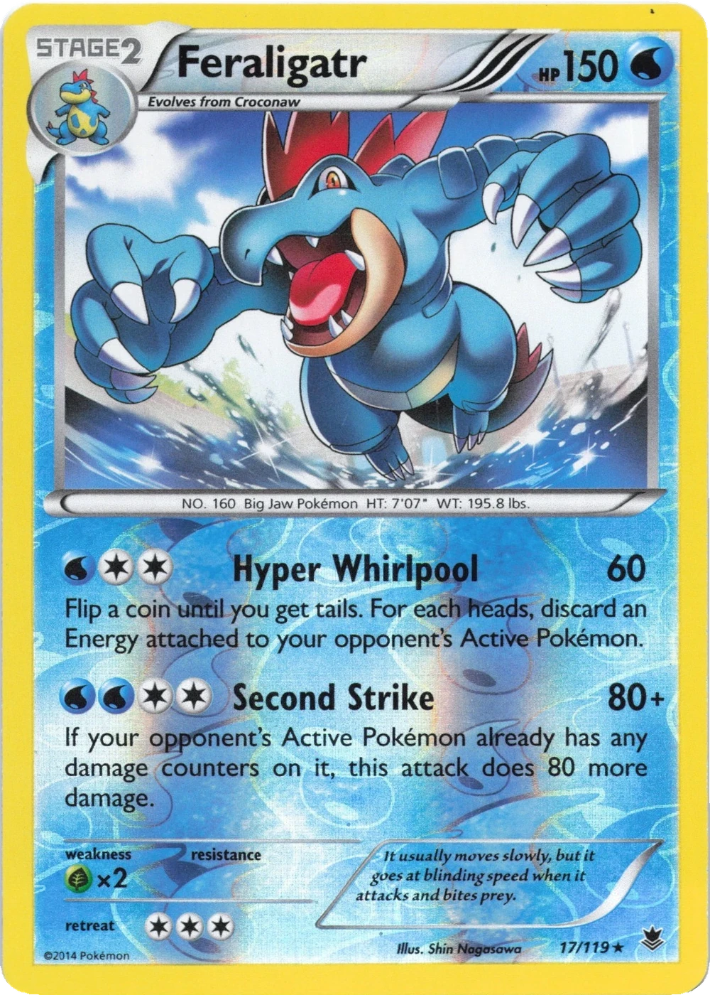 Feraligatr 17/119, English, Standard set parallel, Reverse Holofoil