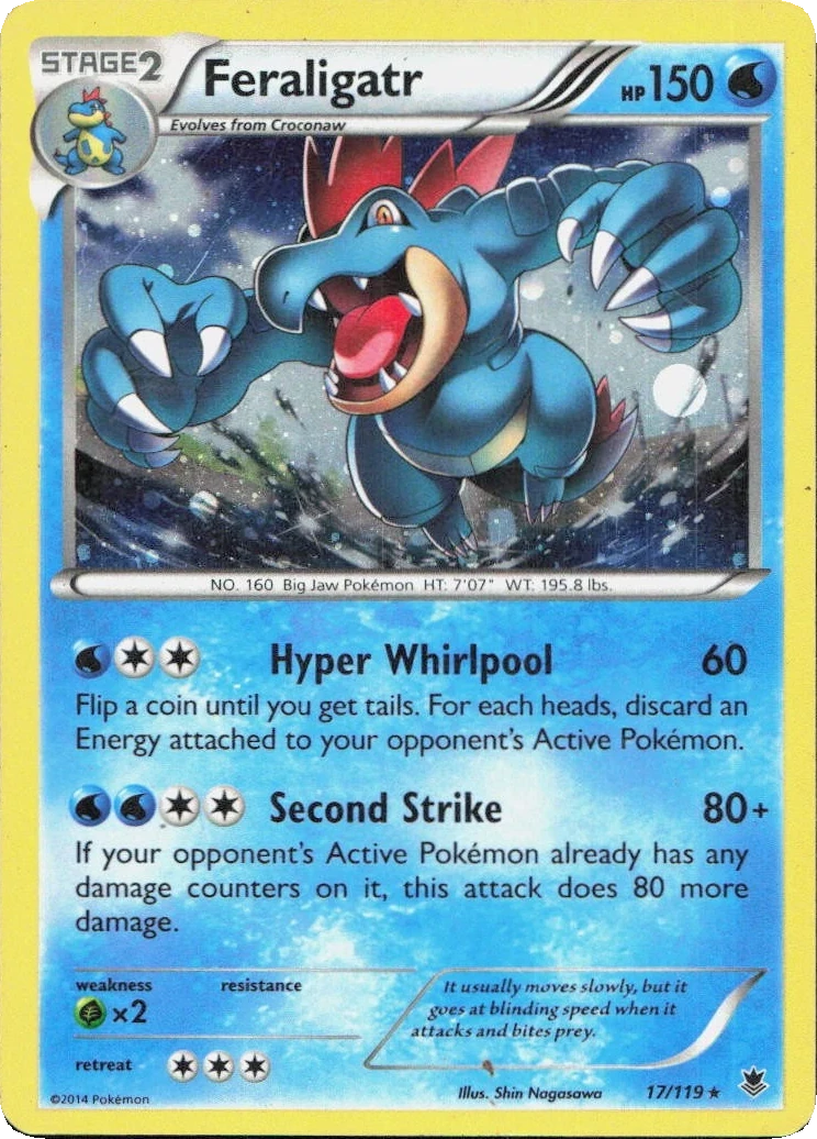 Feraligatr 17/119, English, Blister-exclusive print, Cosmos Holofoil