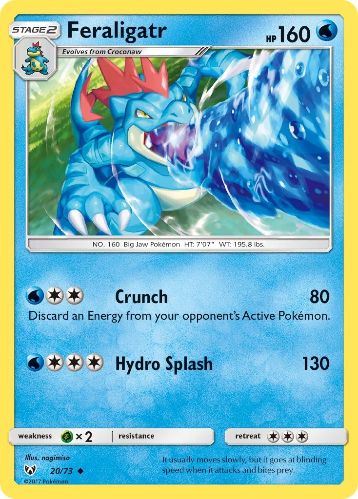 Feraligatr 20/73, English, Standard set print, Non-Holo