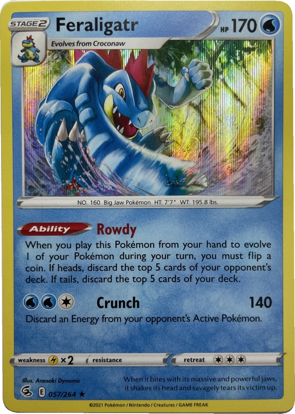 Feraligatr 057/264, English, Standard set print, Holofoil
