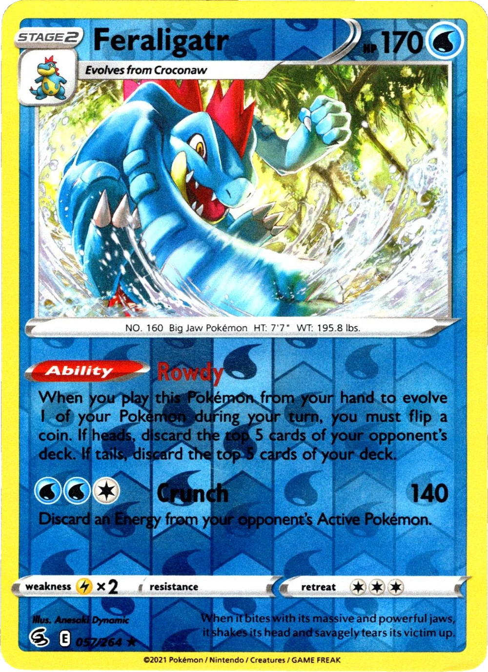 Feraligatr 057/264, English, Standard set parallel, Reverse Holofoil