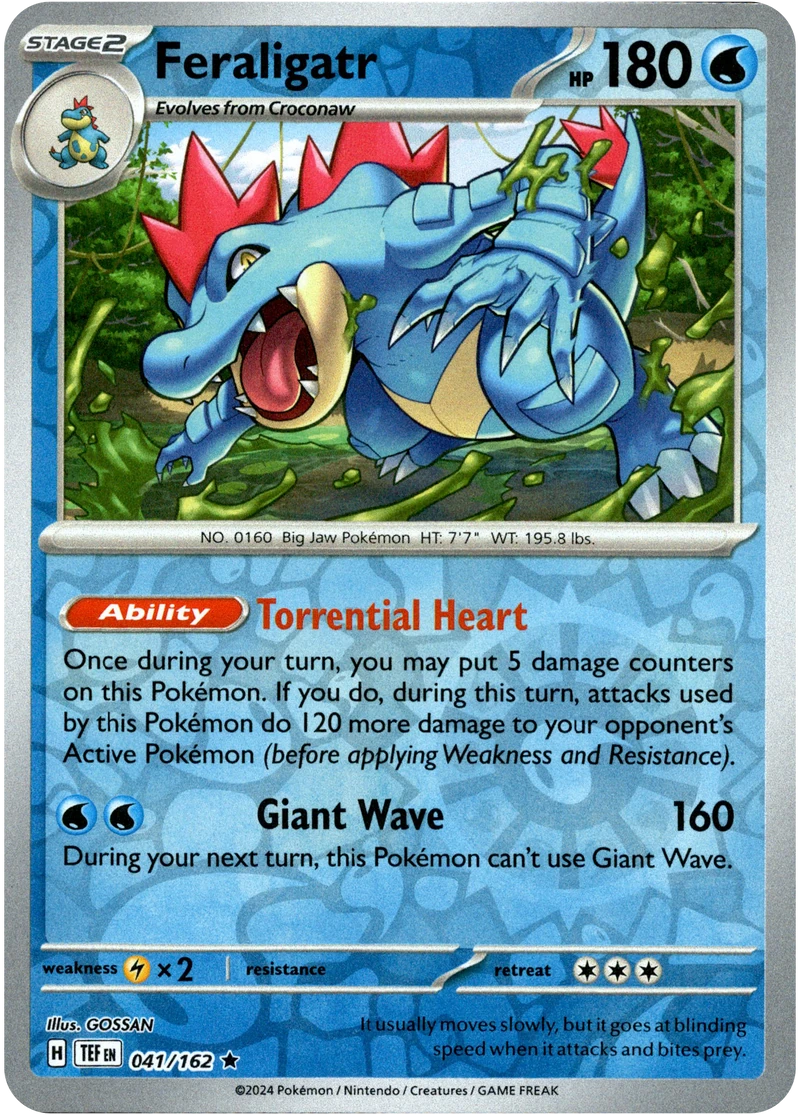 Feraligatr 041/162, English, Standard set parallel, Reverse Holofoil