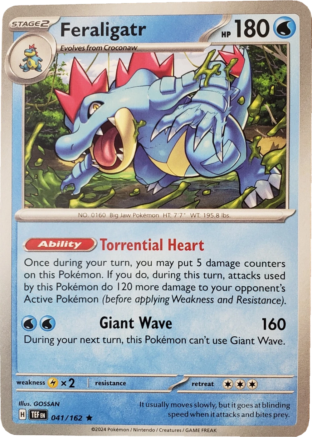 Feraligatr 041/162, English, Evolution-pack exclusive, Non-Holo