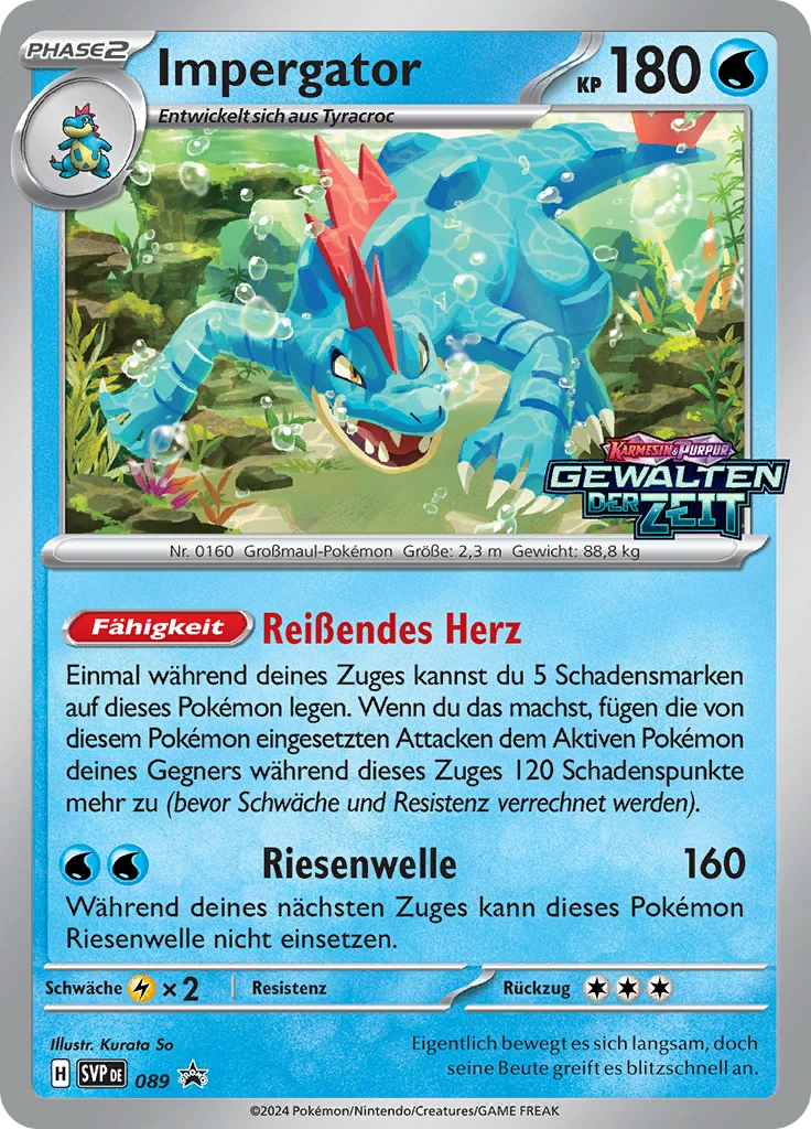 Impergator SVP 089, German, Prerelease-Promo, Holofoil mit Gewalten-der-Zeit-Prerelease-Stempel