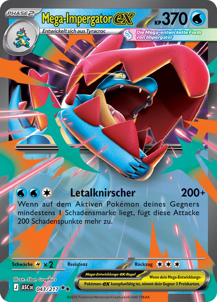 Mega-Impergator ex 043/217, German, Standarddruck, Doppelseltenes Holofoil