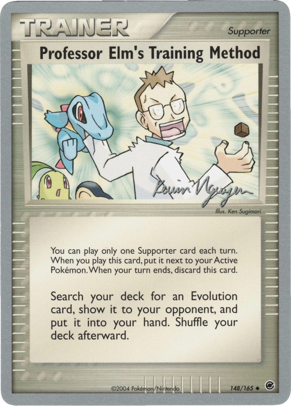 Professor Elm's Training Method 148/165, English, World Championships Deck reprint, Non-Holo; silver border; facsimile signature; Worlds back