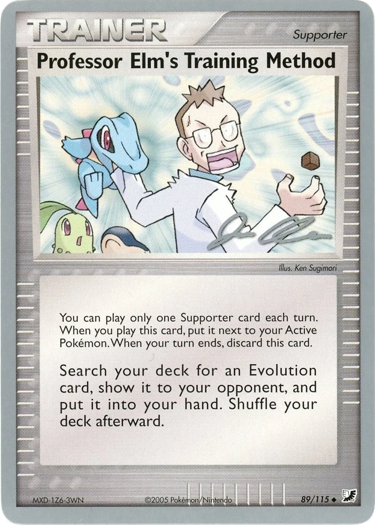 Professor Elm's Training Method 89/115, English, World Championships Deck reprint, Non-Holo; silver border; facsimile signature; Worlds back
