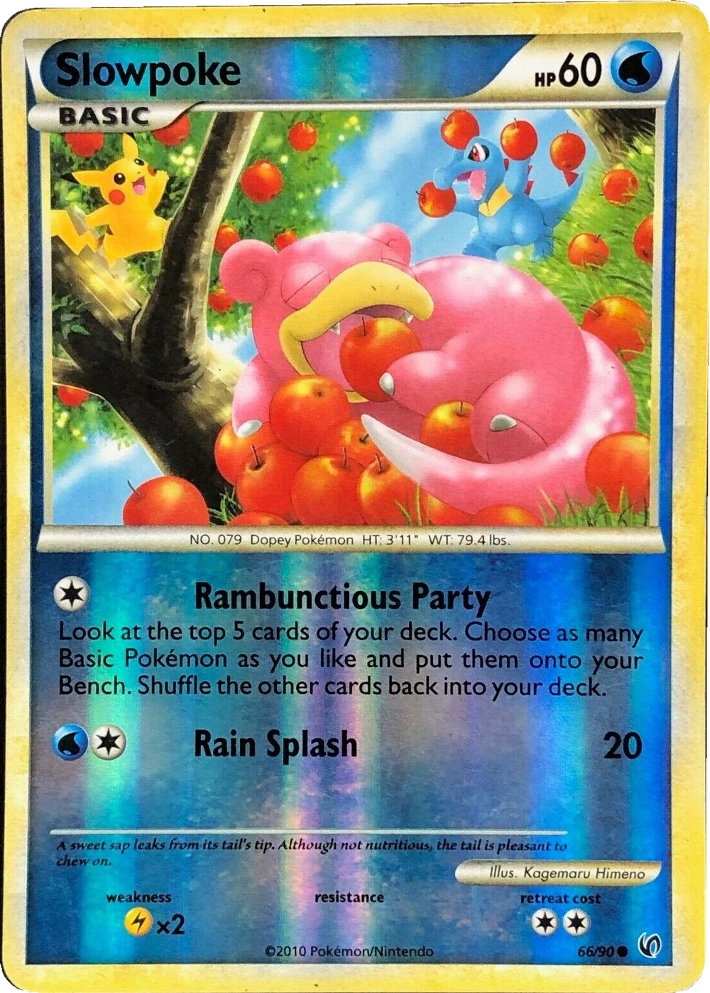 Slowpoke 66/90, English, Standard, Reverse Holo