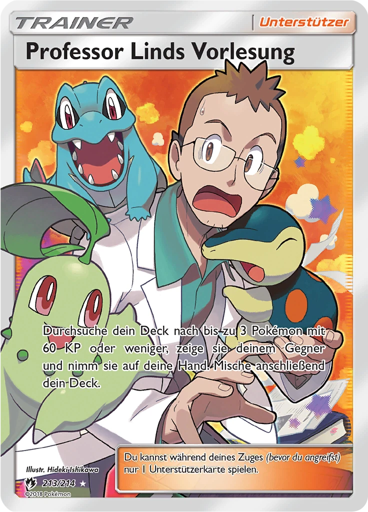 Professor Linds Vorlesung 213/214, German, Full Art (Ultra Rare), Full Art Holo