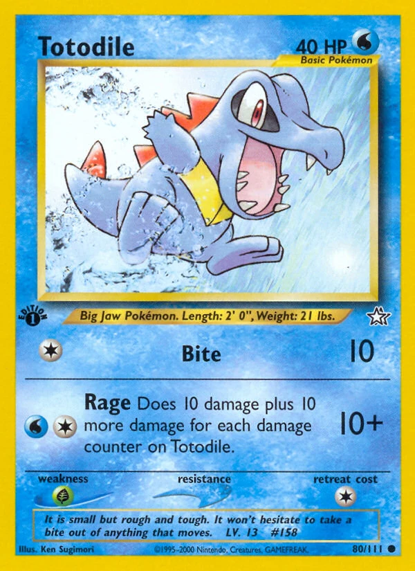 Totodile 80/111, English, 1st Edition, Non-Holo