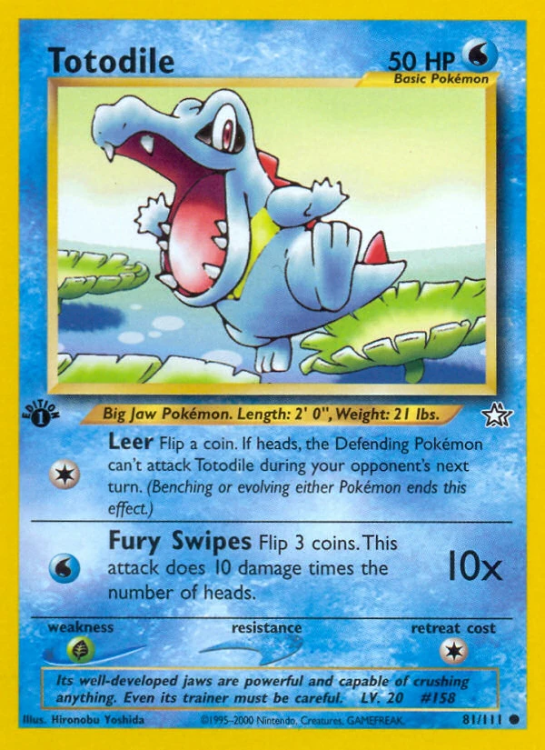 Totodile 81/111, English, 1st Edition, Non-Holo