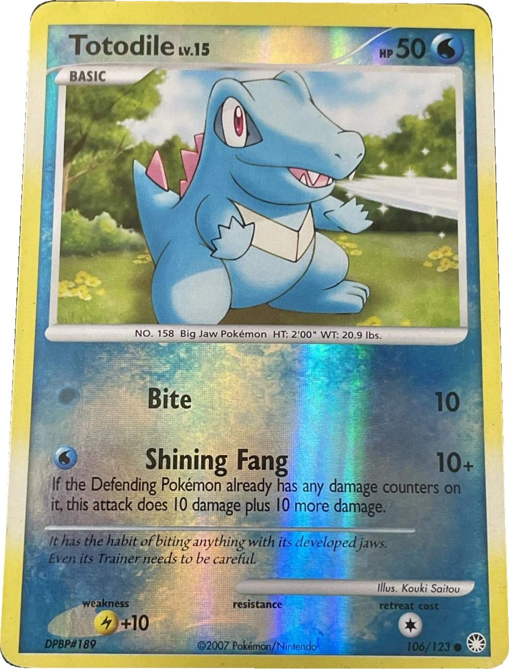 Totodile 106/123, English, Standard, Reverse Holo