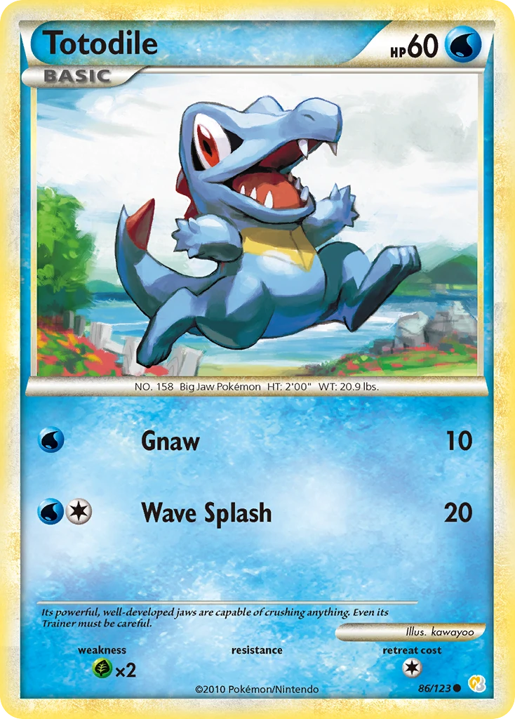 Totodile 86/123, English, Standard, Non-Holo