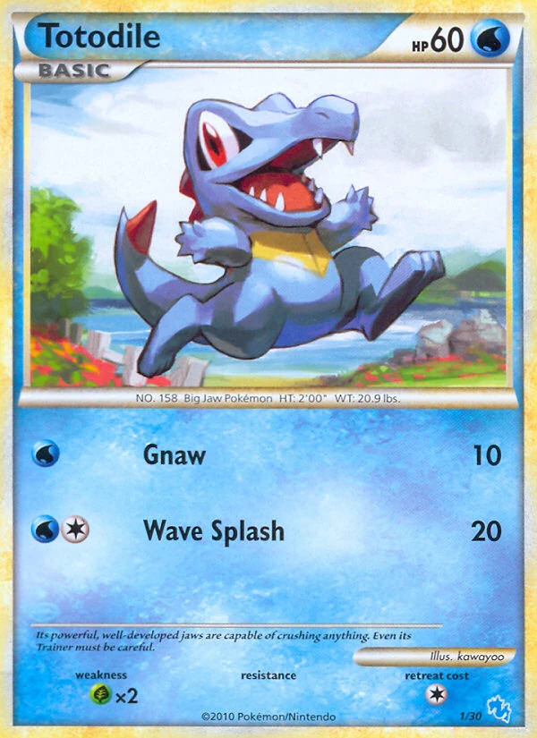 Totodile 1/30, English, Deck printing, Non-Holo