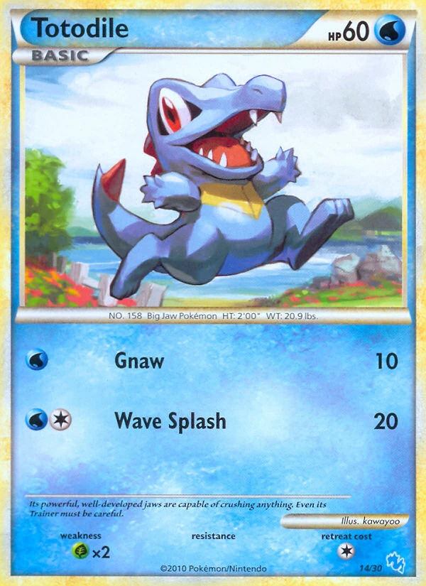 Totodile 14/30, English, Deck printing, Non-Holo