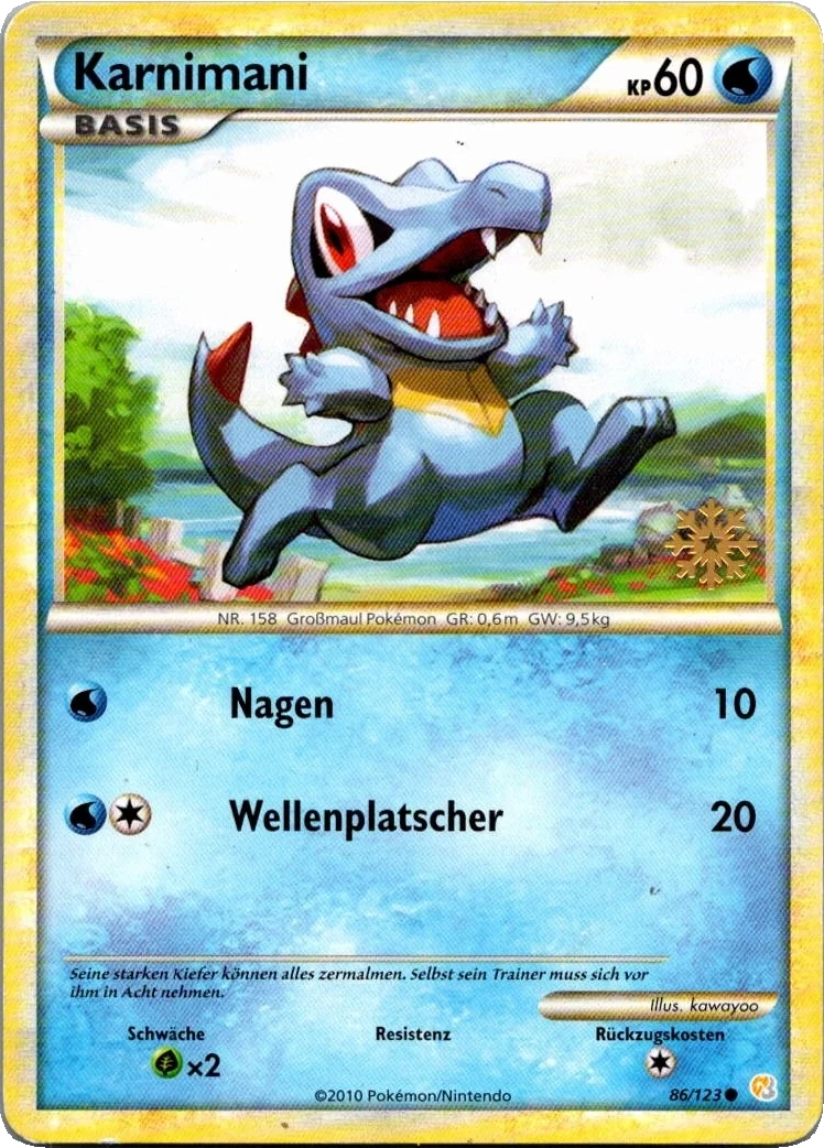 Karnimani 86/123, German, German calendar promo, Non-Holo + gold foil snowflake stamp