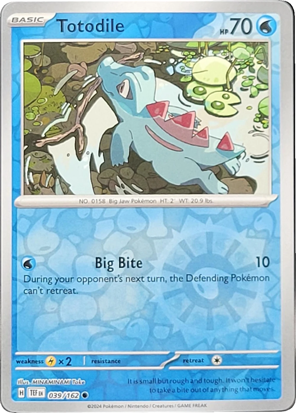 Totodile 039/162, English, Standard, Reverse Holo