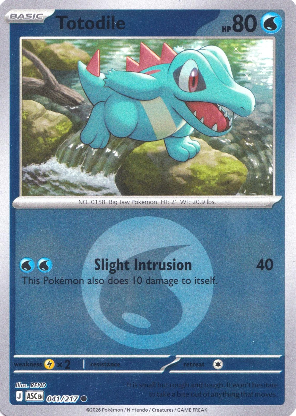 Totodile 041/217, English, Parallel, Mirror Holo (Water Energy)