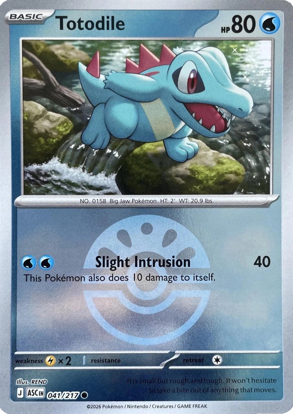 Totodile 041/217, English, Parallel, Mirror Holo (Friend Ball)